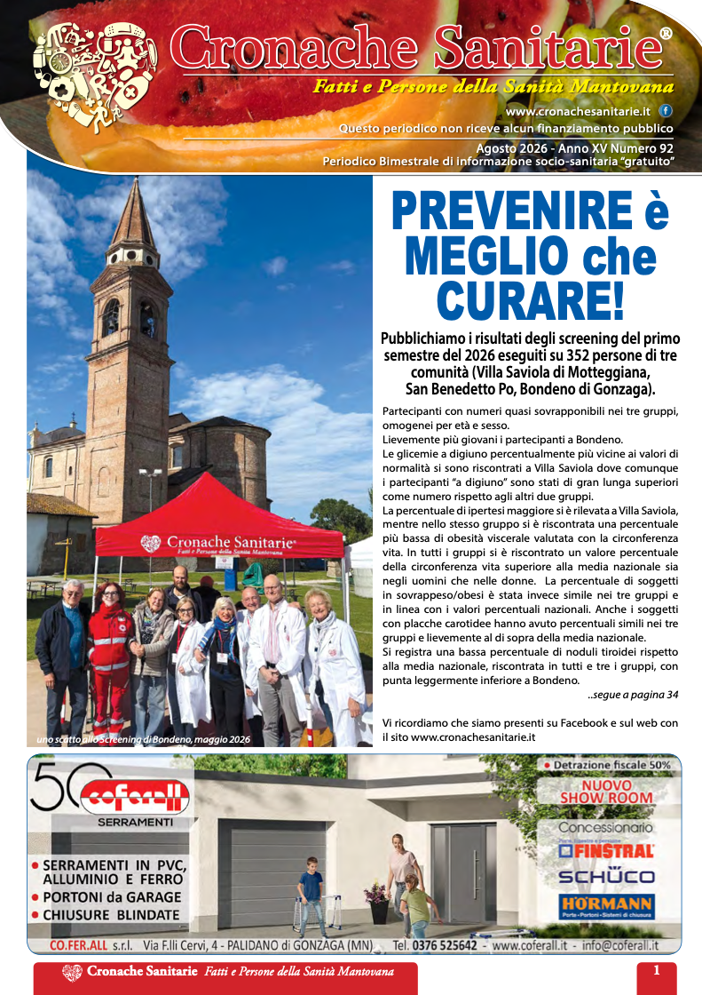 Cronache Sanitarie n. 92 - Agosto 2026